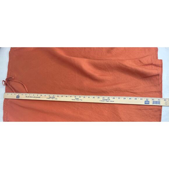 Madewell New! Linen-Blend Drawstring Midi Slip Skirt in Afterglow Red Summer 26W - Picture 8 of 10
